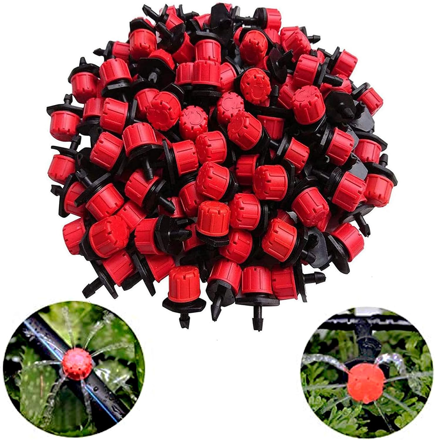 100 sztuk regulowanych kroplowników do systemu nawadniania, plastikowe regulowane kroplowniki do nawadniania kropelkowego Micro Drip Irrigation