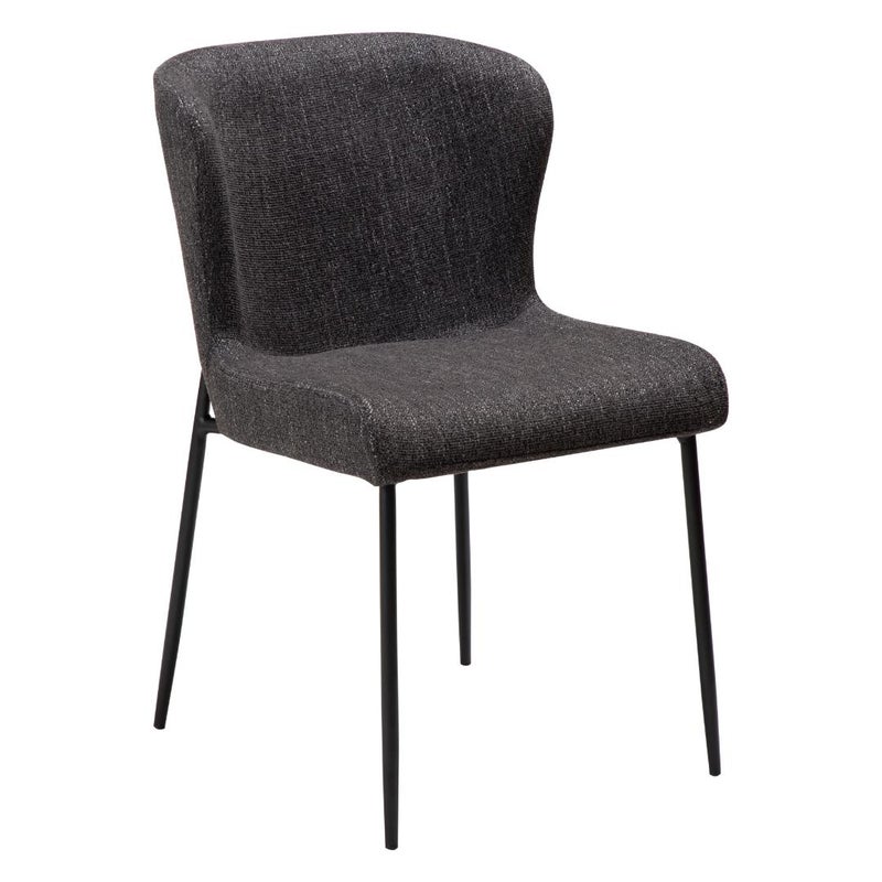 Glam Dan-Form krzesło stołowe bouclé czarny.