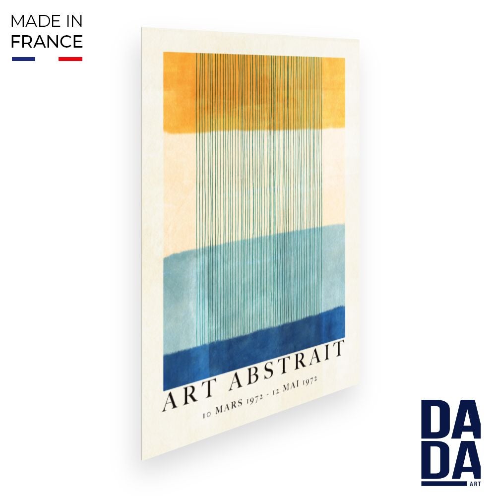 Affiche Rayures De Montagnes Vagues Mer Abstraites Toile