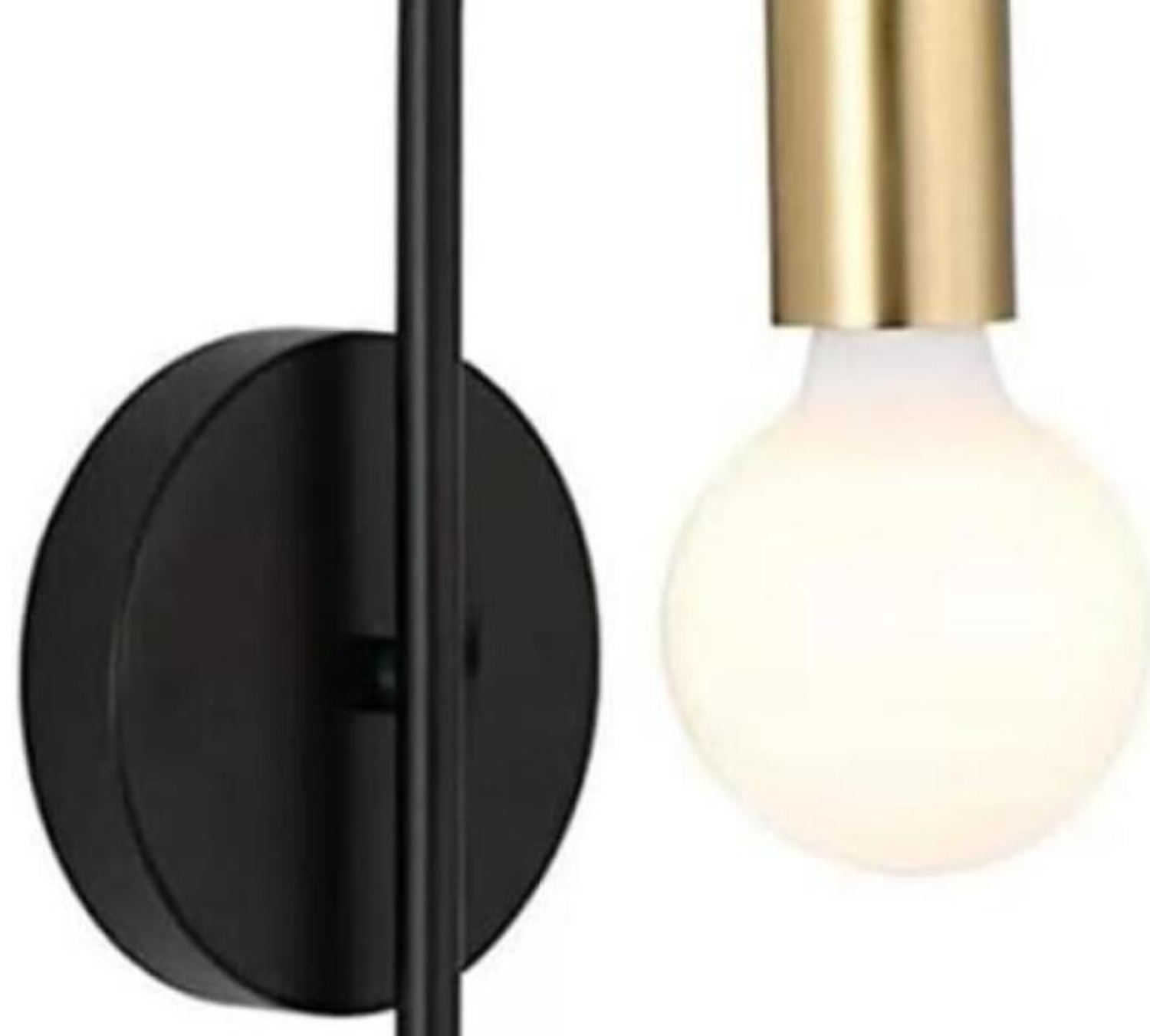 Kinkiet vintage, kinkiet średniowieczny, kinkiet z białym szklanym kloszem - 1 sztuka, czarny + złoty