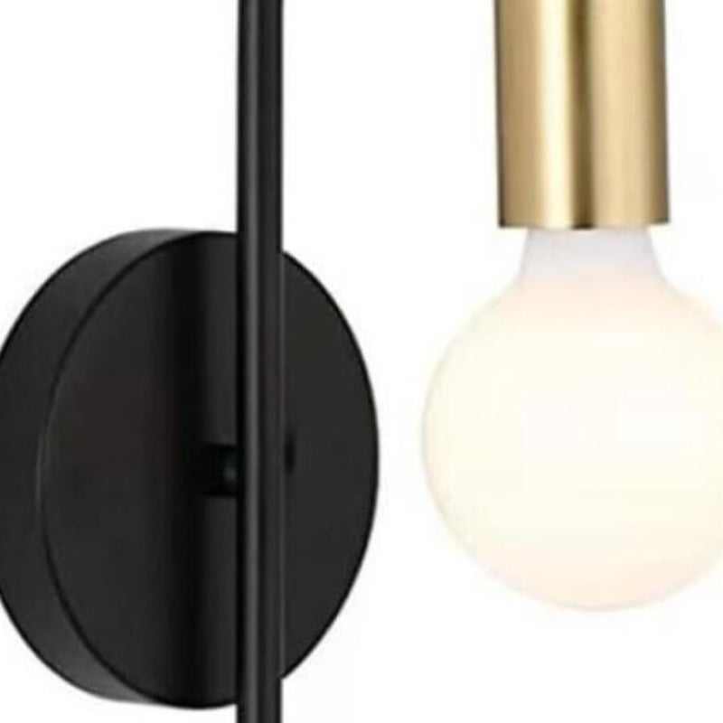 Kinkiet vintage, kinkiet średniowieczny, klosz z białego szkła - 1 sztuka, czarno-złoty