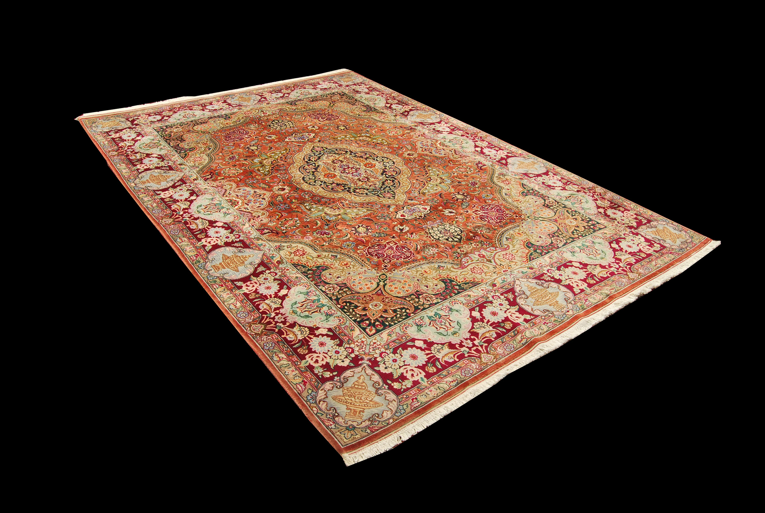 Alfombra oriental original hecha a mano, medida: 295x200 cm con certificado de autenticidad
