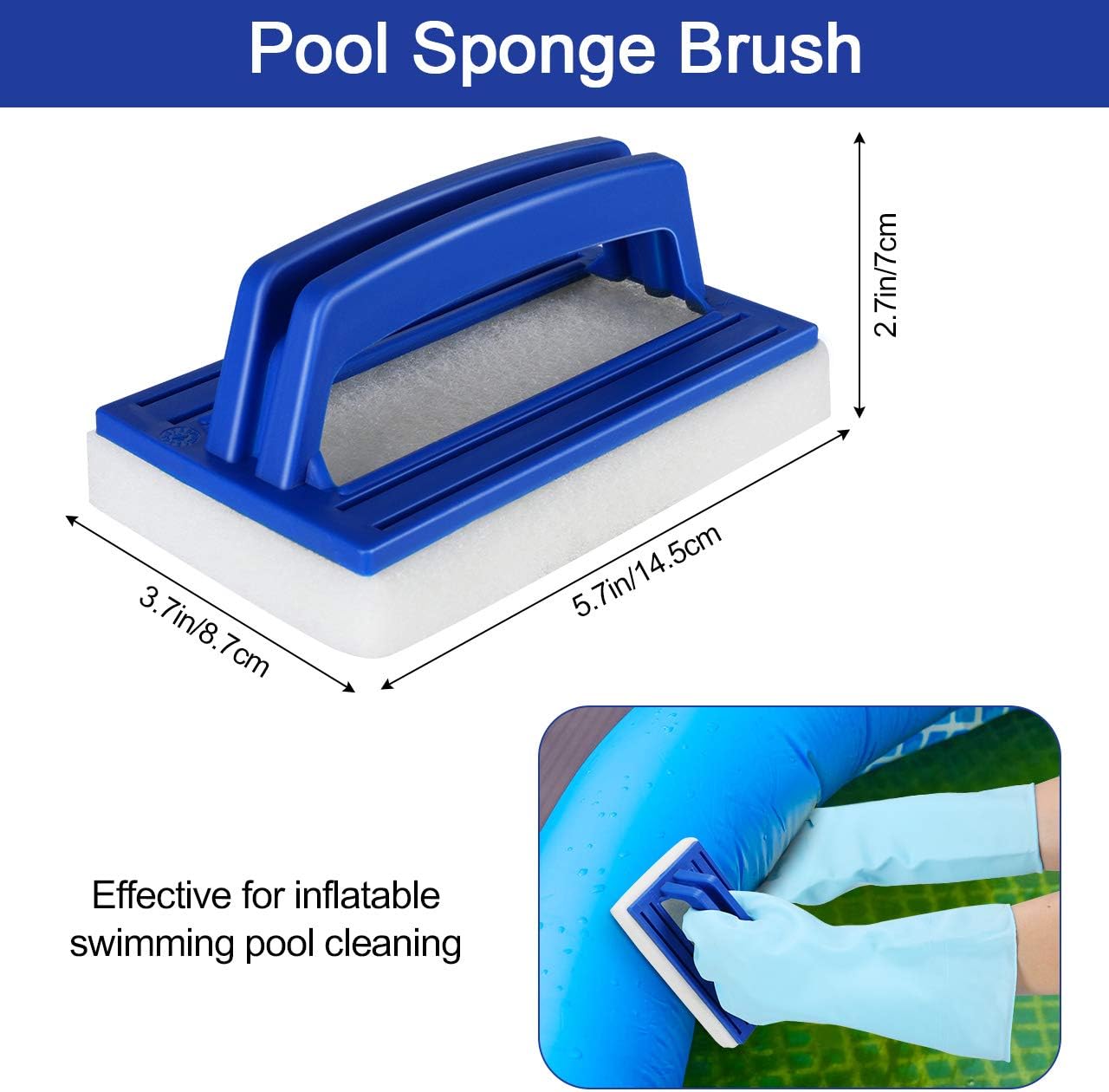 Kit Nettoyage Piscine, Kit Nettoyage Spa, Kit Piscine Entretien Accessoires avec Filet de Piscine, Brosse, Gants & Patchs Réparation - 4