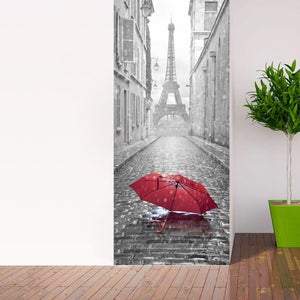Adesivi per Porte 3D Fiori Adesivi Murali Effetto Trompe L'Oeil