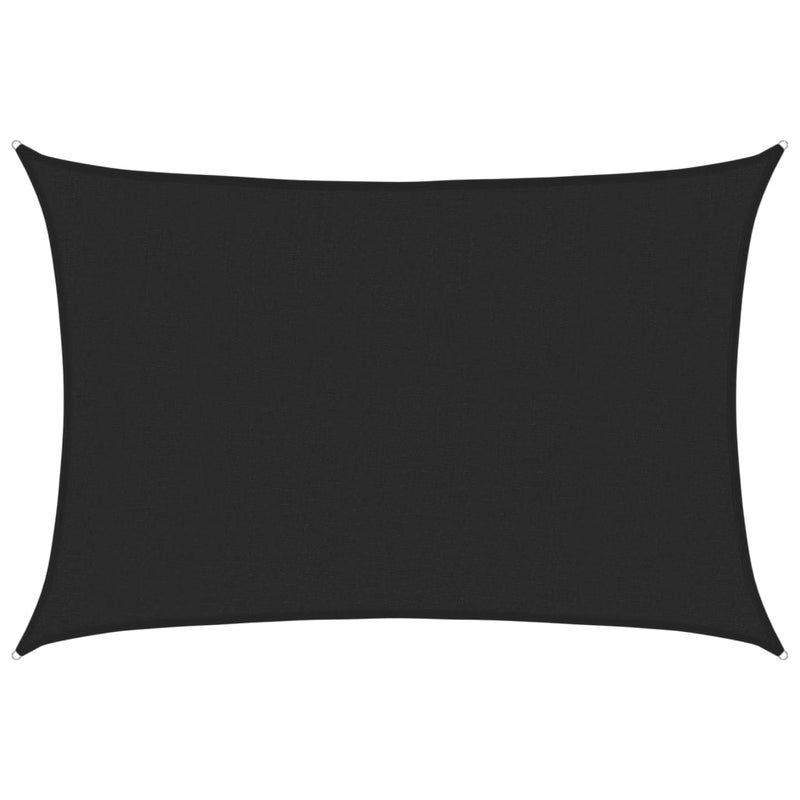 Czarny żagiel przeciwsłoneczny 160 g/m² 3 x 4,5 m z HDPE, osłona przeciwsłoneczna do ogrodu, tarasu lub balkonu