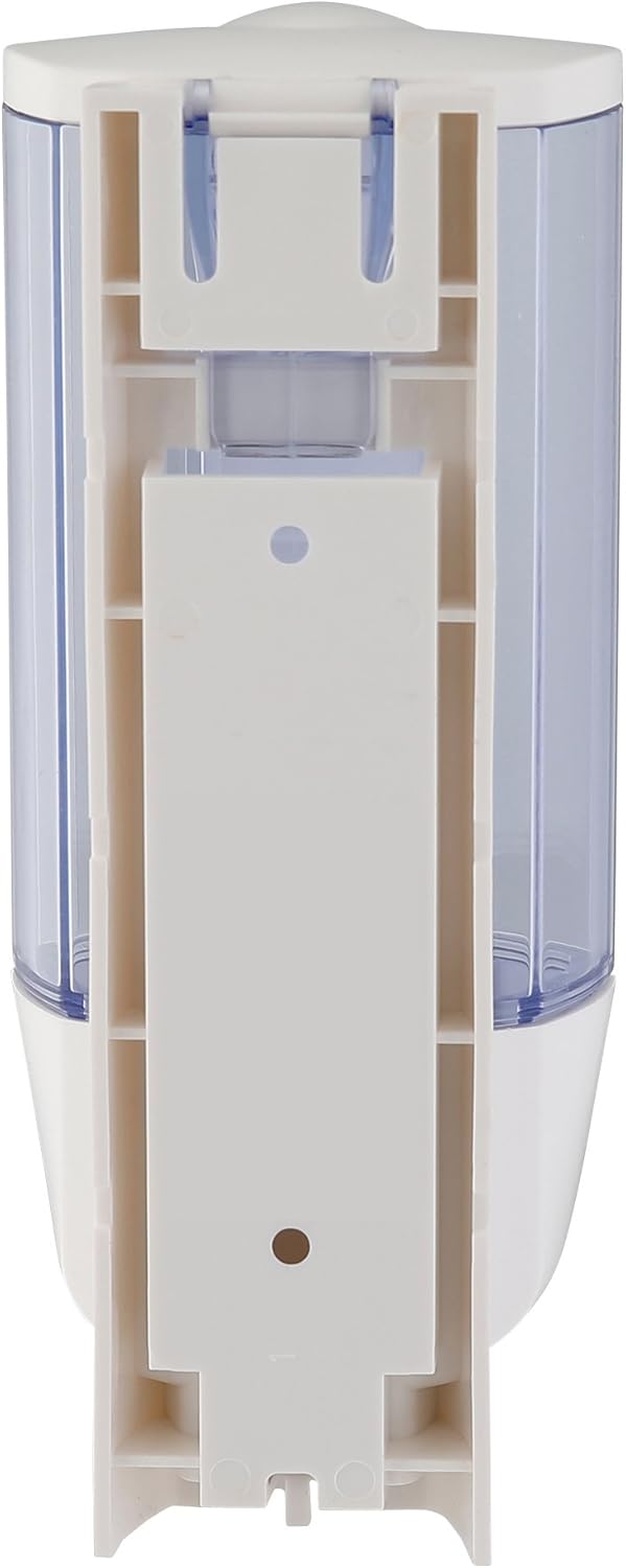 Distributeur de Savon Mural, Porte Savon Liquide pour Salle de Bain, Doseur Universel pour Savon Liquide, Gel Douche, 8,5 x 19 x 8cm - Blanc - 4