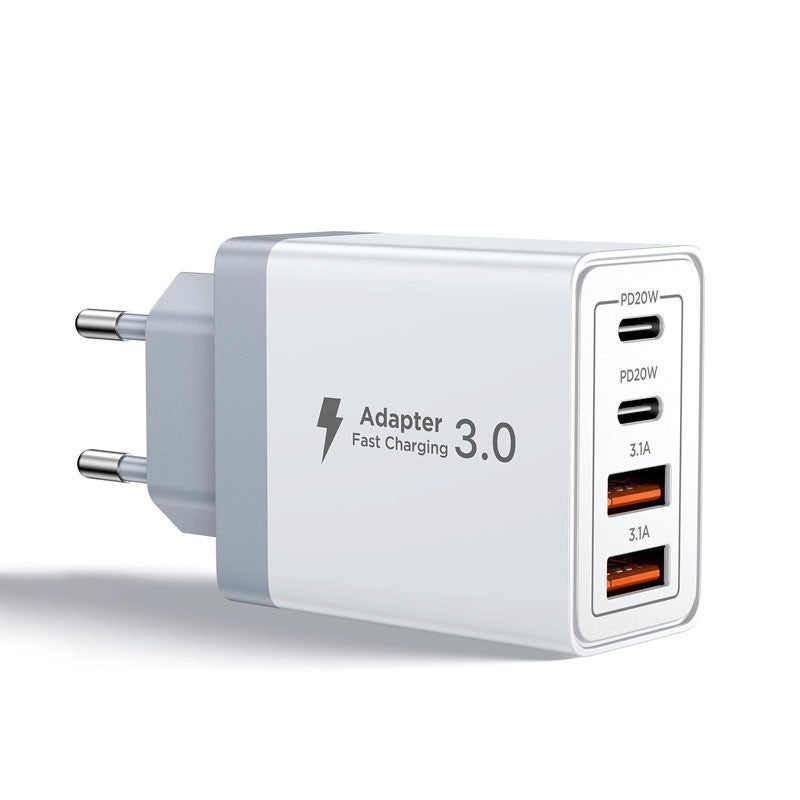 Ładowarka USB-C, 40 W, szybka ładowarka USB-C z 4 portami do iPhone'a, adapter Multi-Power PD+QC 3.1A typu C do iPhone'a 17 16 15 14 13 12 11 Pro Ma