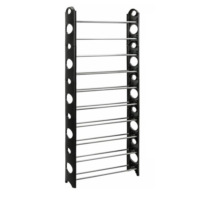 Organizando sapateiros de até 30 pares Klack® Sandals Sapatos pretos e aço