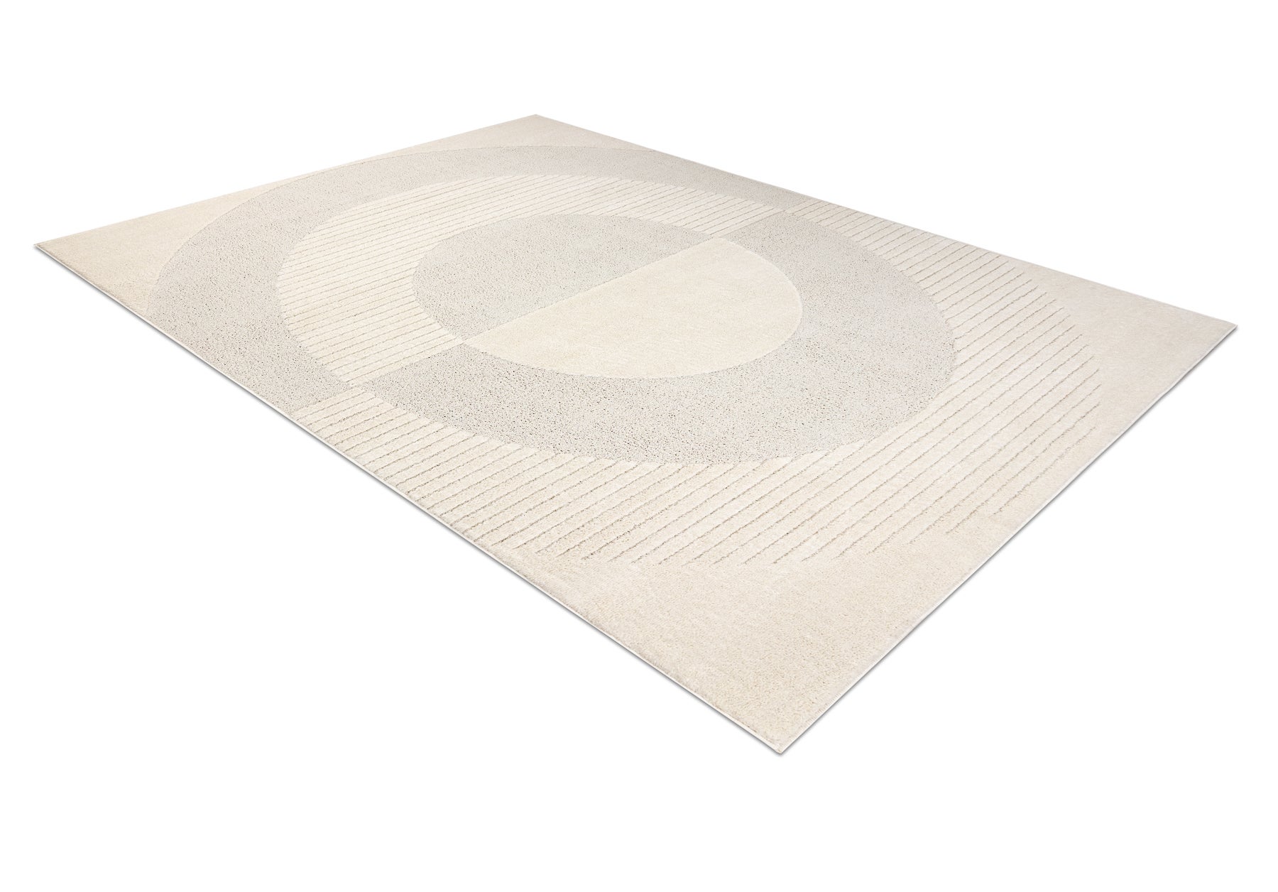 Tapis crème DUNE 2502 – géométrique, cercles, structure 180x270 cm ...