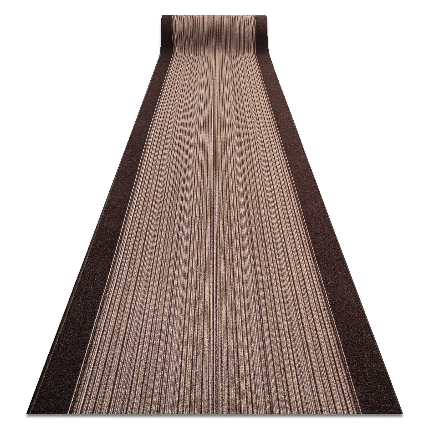 Alfombra de pasillo con refuerzo de goma carnaby marrón 67cm 67x270 cm
