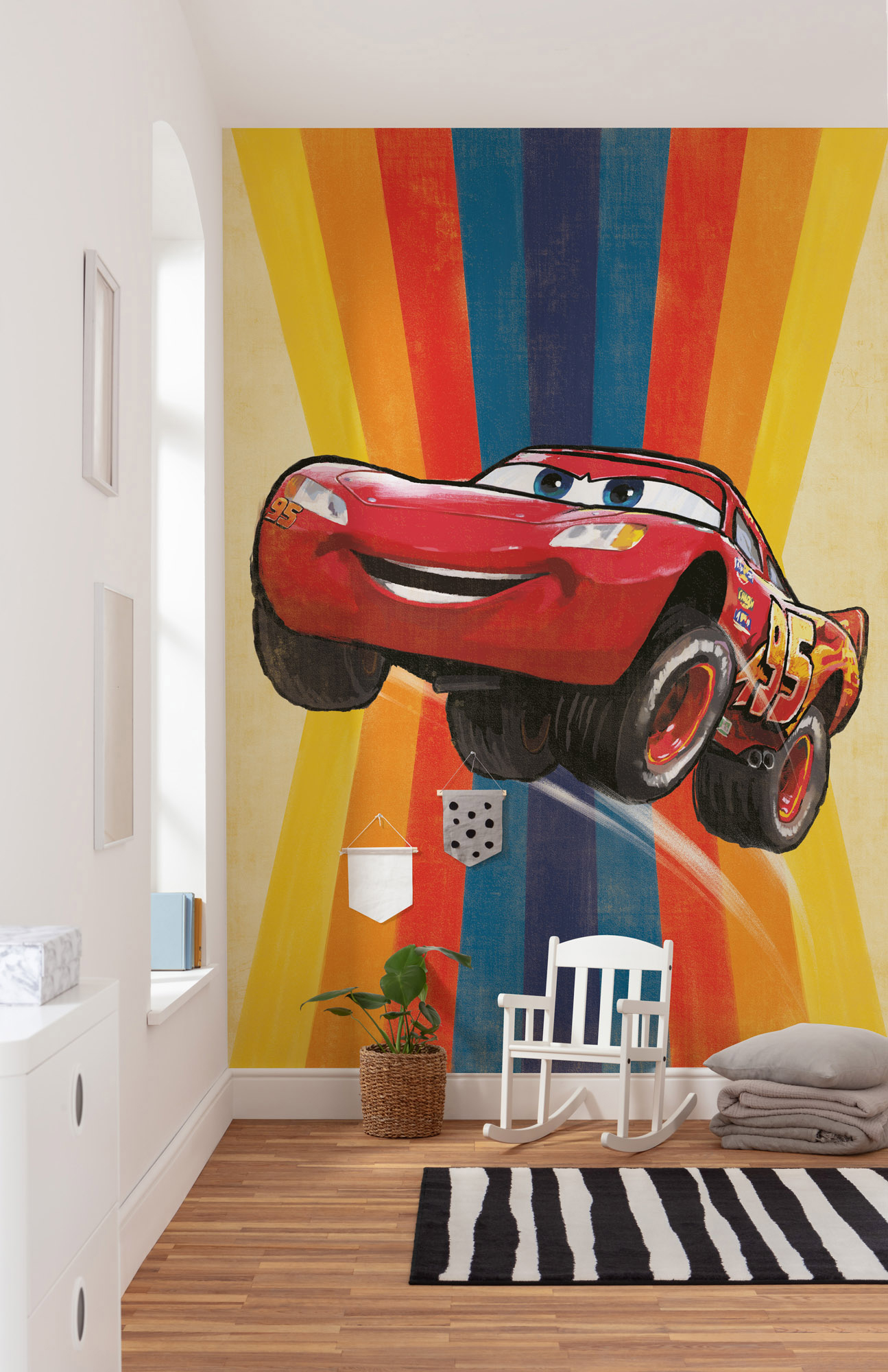 Papel pintado no tejido panorámico de komar - disney cars jump - talla: 200 x 280 cm
