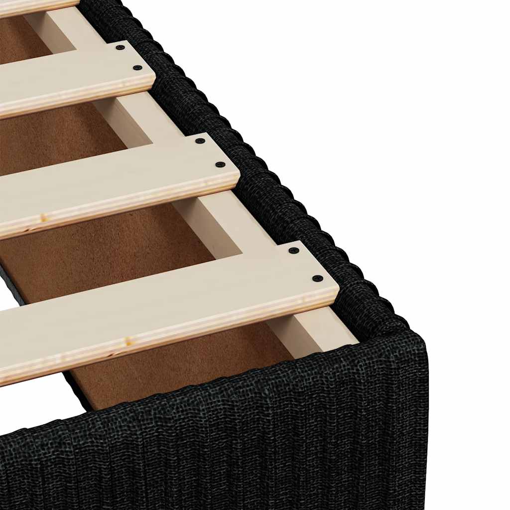 Cadre de lit sans matelas noir 200 x 200 cm tissu - 7