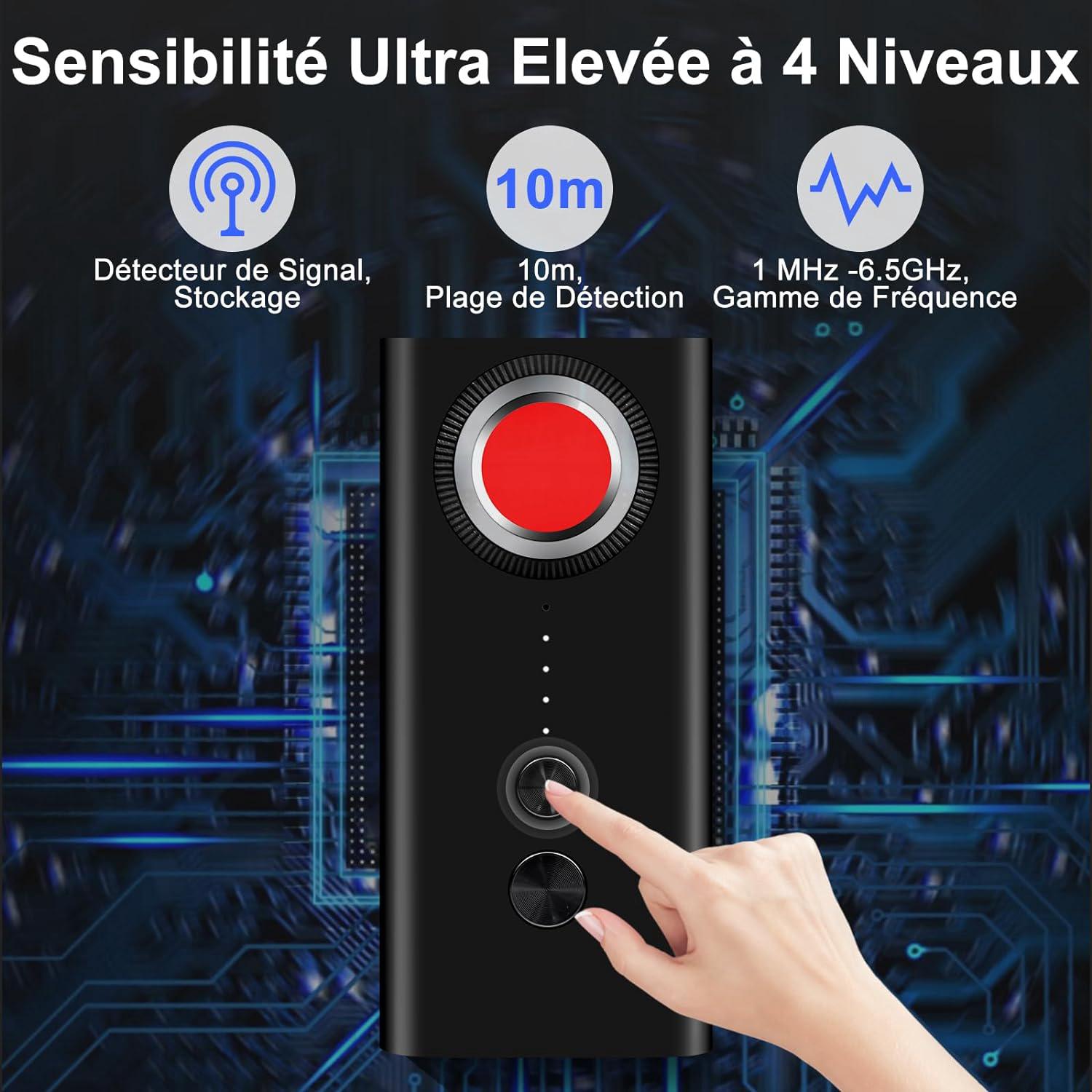 Détecteur D'espionnage, Détecteur de Caméra Cachée, Détecteur de Mouchard, Détecteur de Caméra Mini, Détecteur de RF, Détecteur de GPS/Caméra - 4
