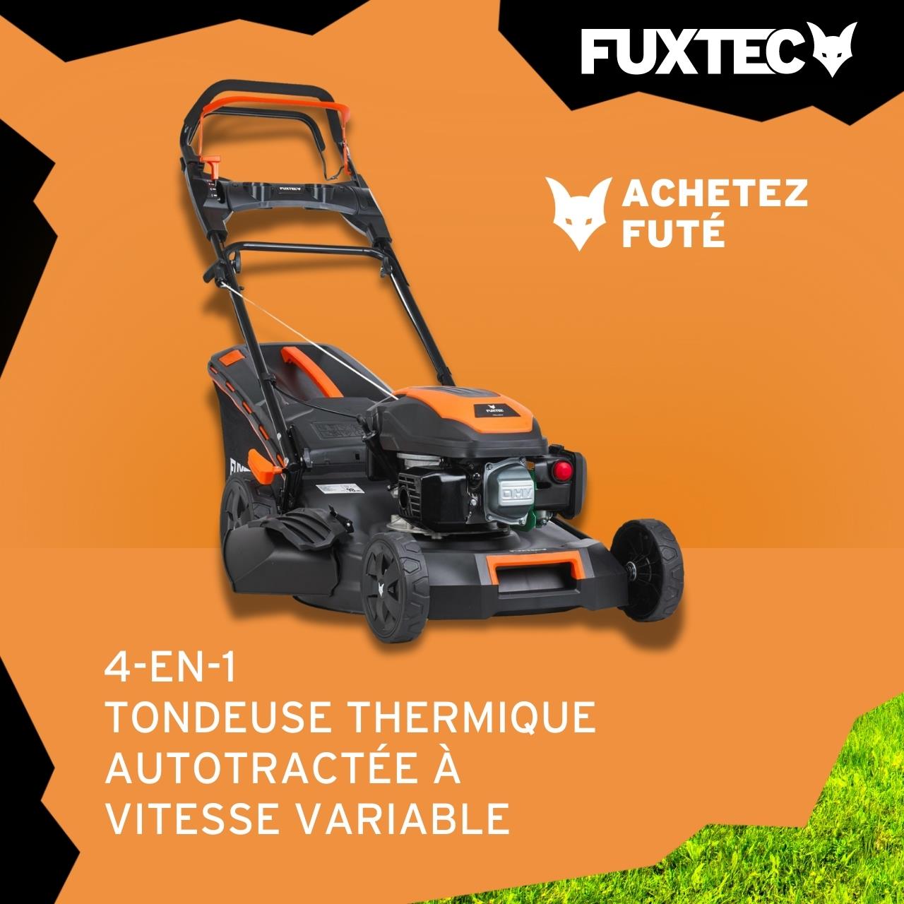 Tondeuse à Gazon Thermique Autotractée 170 cm³ 51 cm - Vitesse Réglable, Bac 60L, Easy Clean - FX-RM5170PRO - FUXTEC - 2
