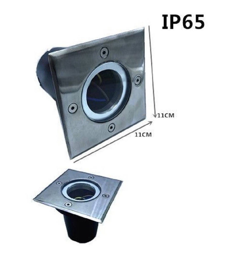 Trade Shop - Faretto Incasso Segnapasso Quadrato Luce Gu10 Calpestabile Esterno Giardino Es13 - - 6