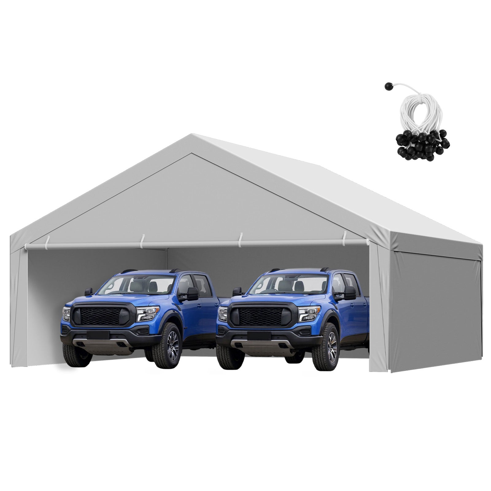 Dach Zamienny do Wiaty Samochodowej 6×6 m, Plandeka PE 210 g, Wodoodporny UV50+, z Linkami Bungee