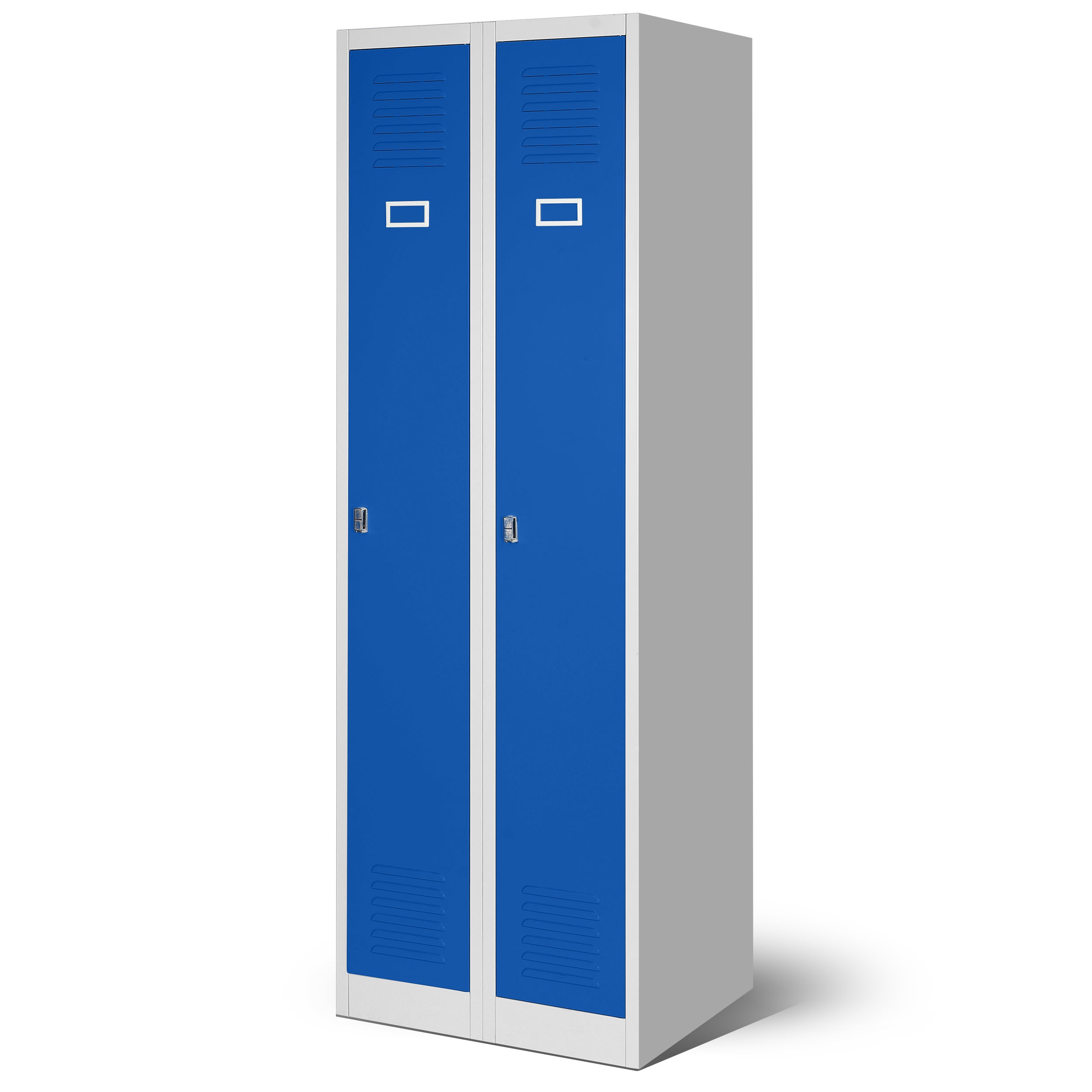 Metalowa szafka BHP z 2 komorami 180x60x50 cm szaro-niebieska