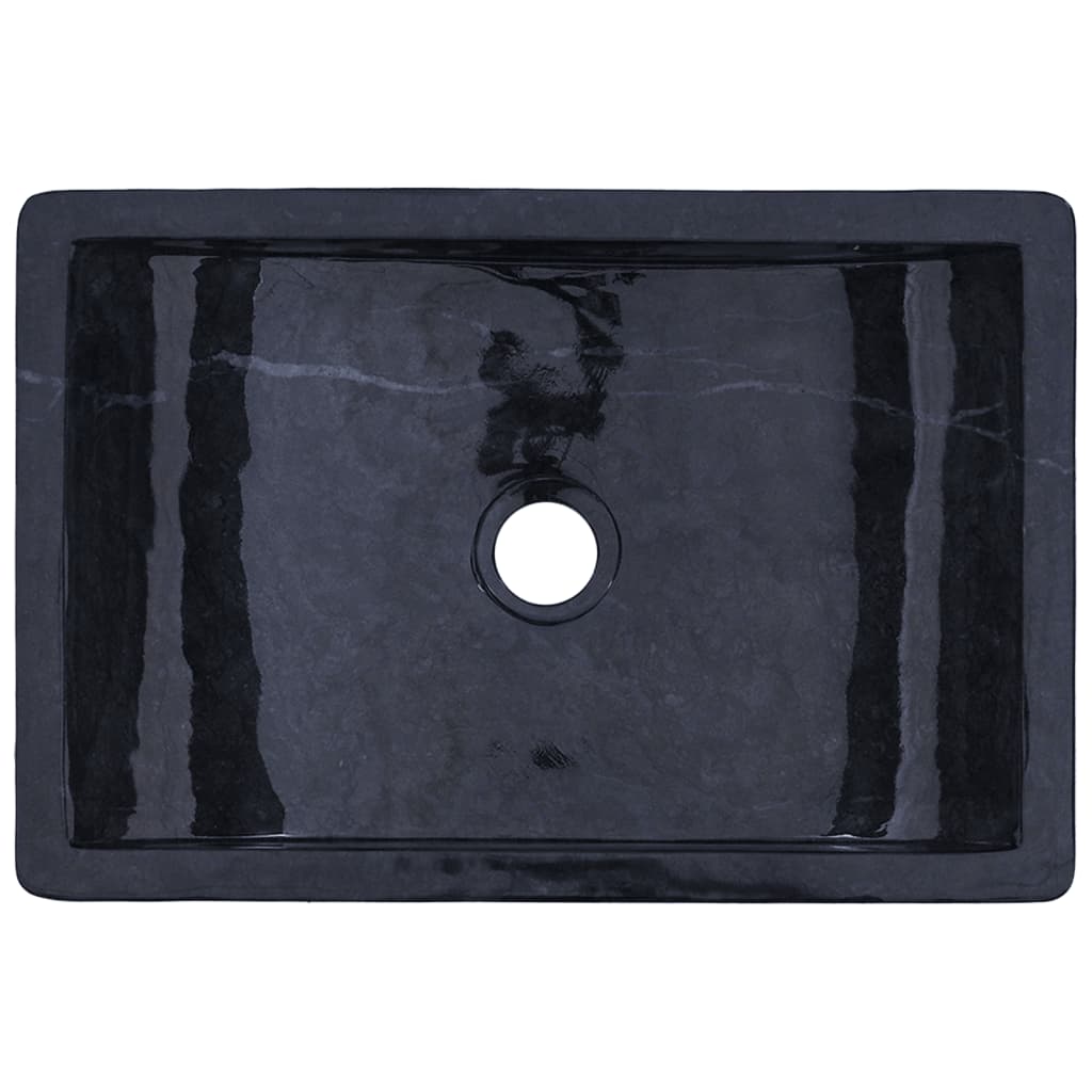 vidaXL Tocador de baño madera maciza de teca con lavabos mármol negro - 8