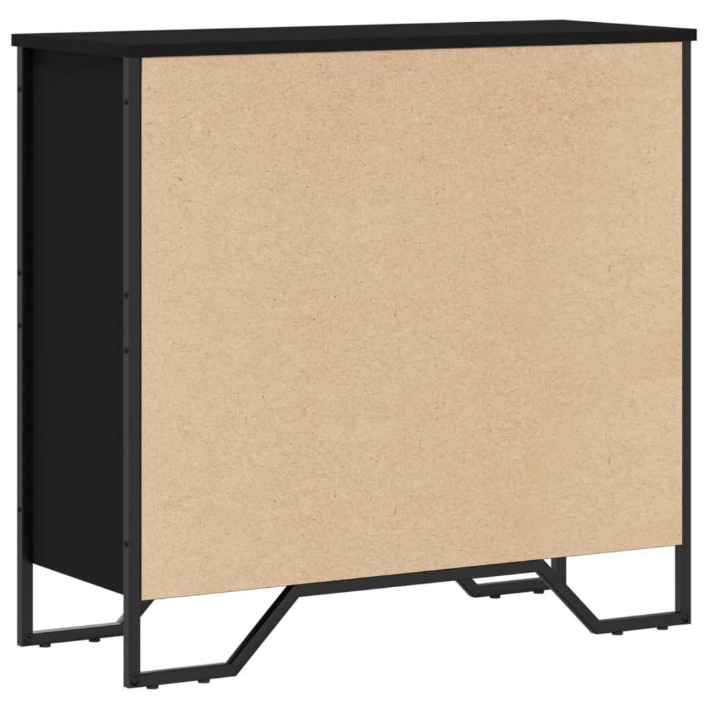 Bibliothèque noir 80x31x74,5 cm bois d ingénierie - 6