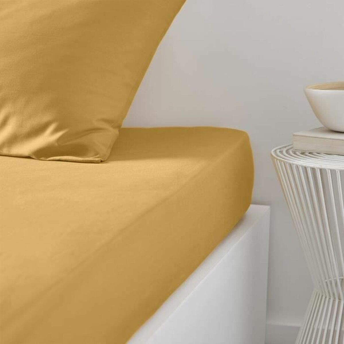 Drap housse TODAY Essentials Ocre 140 x 190 cm - 3