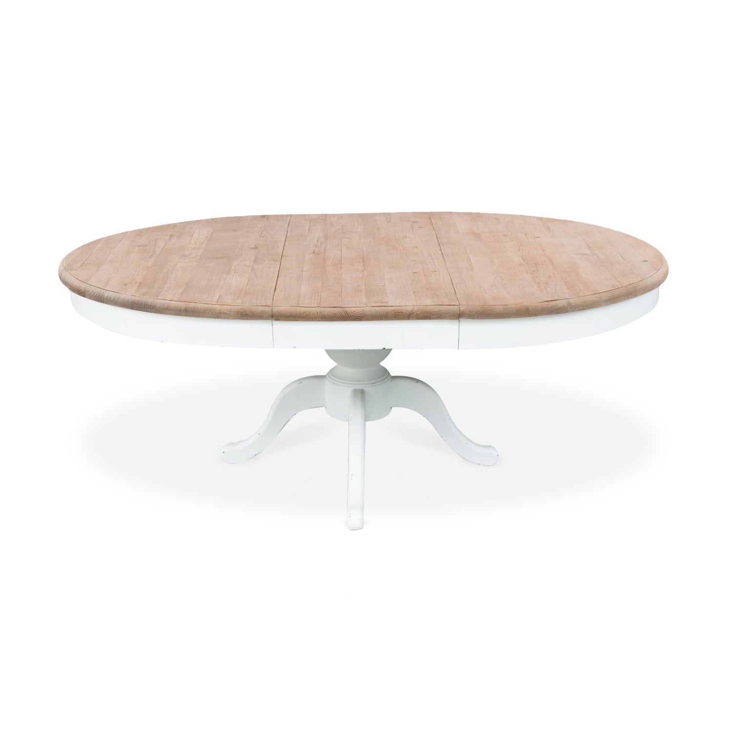 Table ronde extensible en bois massif SIDONIE blanc - 3