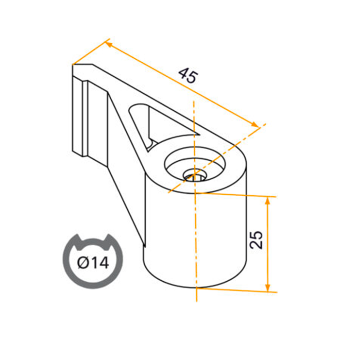 Lot de 2 embouts espagnolette haut et bas – Fermeture volet battant – Polyamide noir – Longue durée – Standard universel - 3