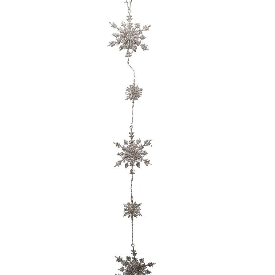 Guirlande de flocons de neige à paillettes blanches 12x156x3,5 cm — free download