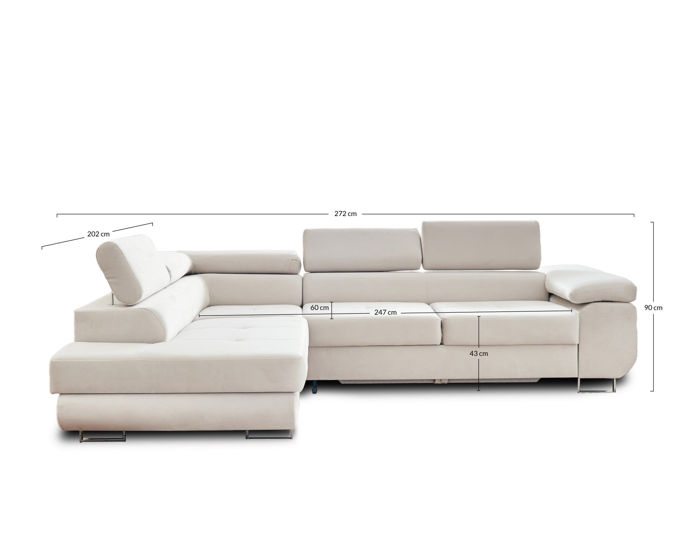 Canapé d'angle gauche convertible 5 places en velours vert - PABLO - Best Mobilier - 9