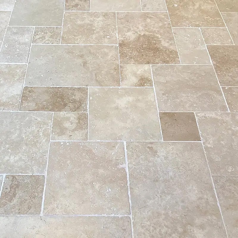 Dallage Travertin Mix 1er choix - vieilli - PIERRE ET PARQUET - OPUS 40 x ép. 1,2 cm - 2