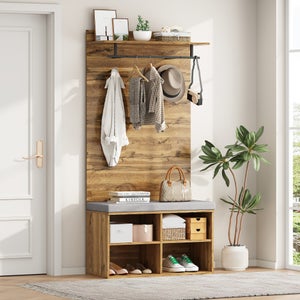Meuble D’entrée ALINEA VESPIN En Hêtre – Porte Manteaux Avec étagère
