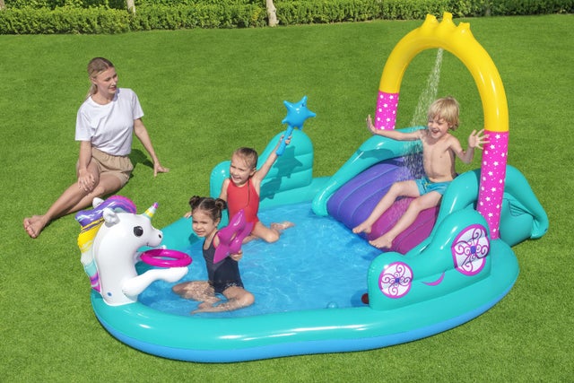 Salvagente Unicorno Con Glitter &ndash; 58 Cm, PVC Resistente, Per Bambini Fino A 40 Kg, Estate In Piscina