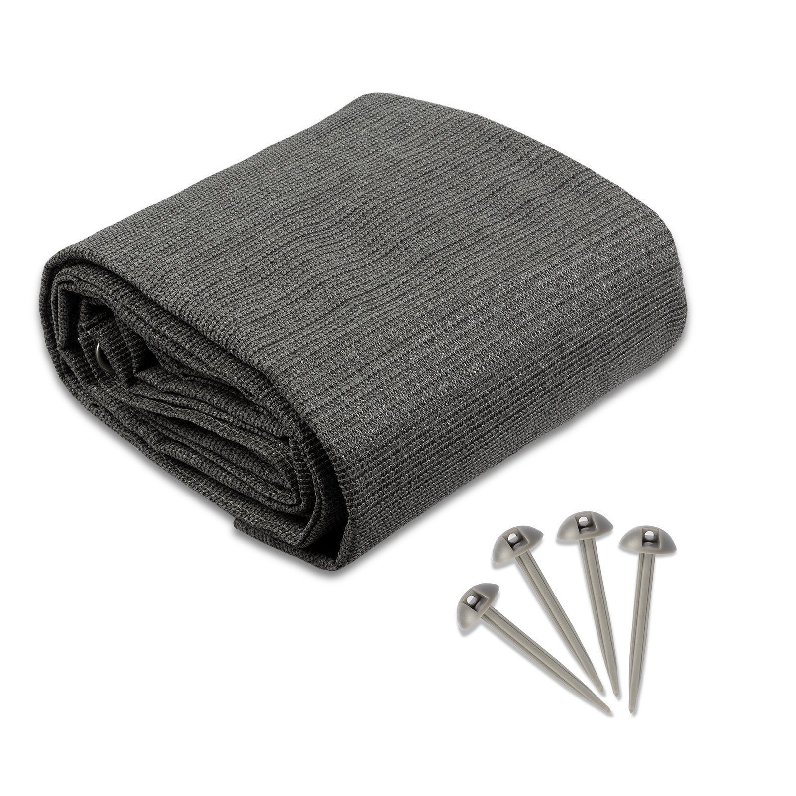 Tapis Auvent Camping Floordirekt 240g/m² HDPE Avec Œillets Inox Et Piquets - Perméable Respirant