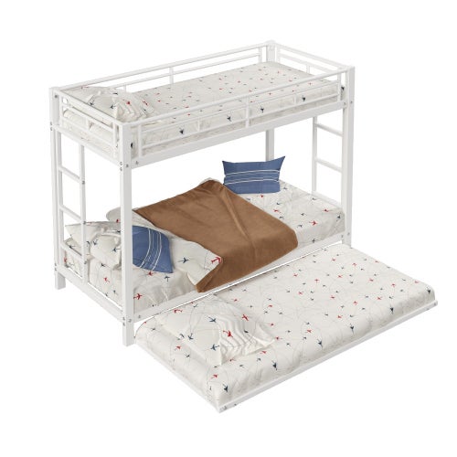 Letto A Castello Con Scrivania - 90x200cm Bianco Certificato EN747