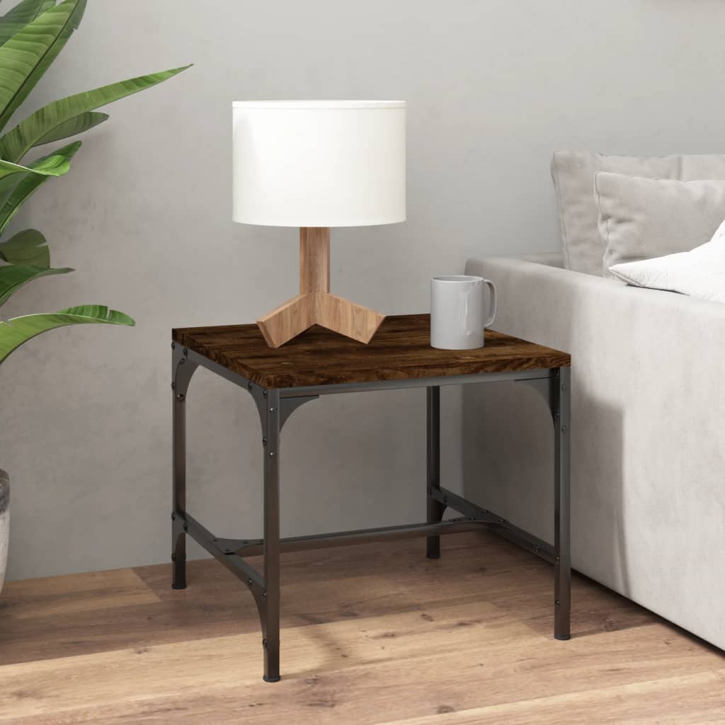 Tables basses | Tables d'appoint | Tables de salon 2 pcs Chêne fumé 40x40x35 cm Bois d'ingénierie - 3