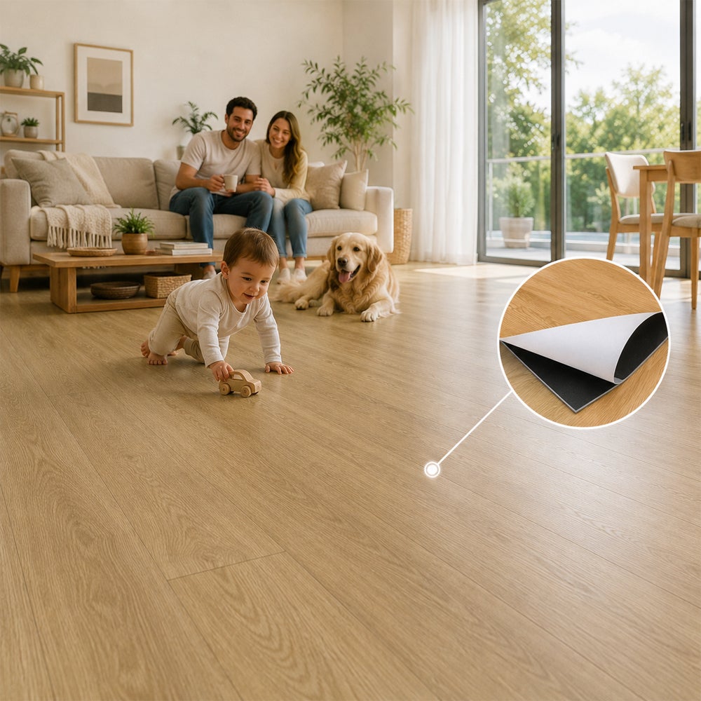 Arquiservi® - Piso Vinílico Autoadesivo em PVC Carvalho Dourado 2,5 m² - Sala de Estar e Quarto | Instalação Sem Obras - 9