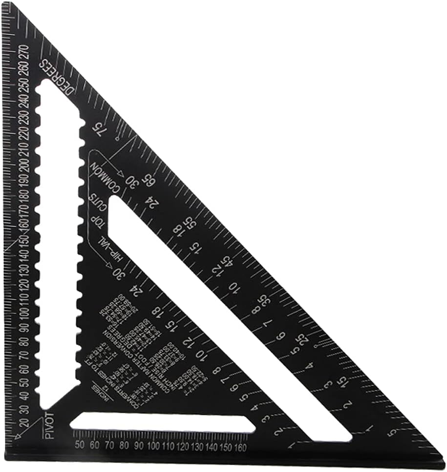Trójkąt traserski 30 cm, ze stopu aluminium, kątownik stolarski, trójkąt metryczny profesjonalny, stolarska linijka kątowa, miarka