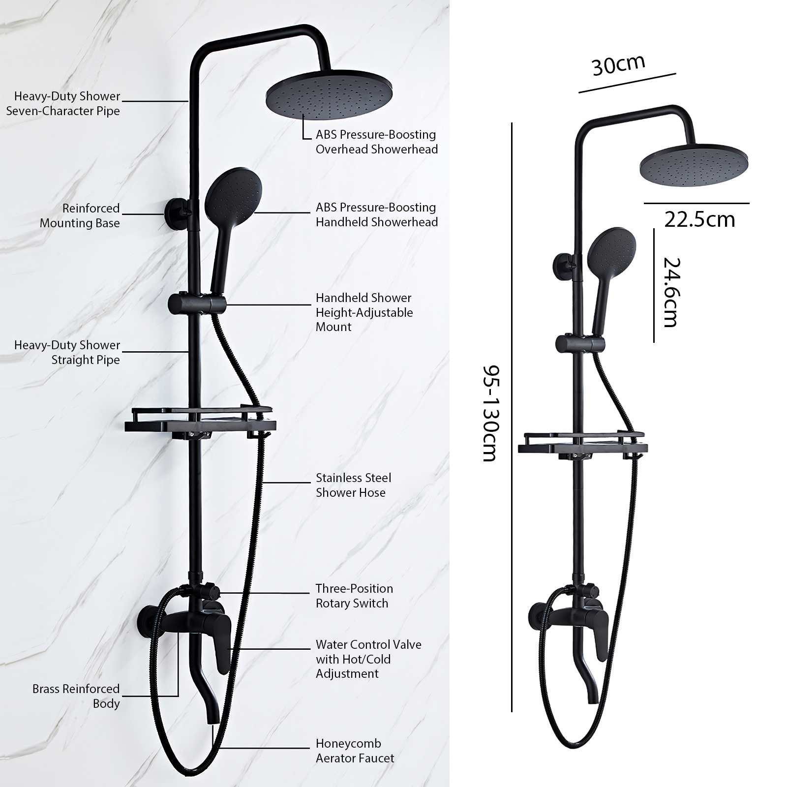 Juego de ducha con filtro anti-salpicaduras, roseta giratoria 360°, cuerpo de latón, diseño ahorrador de agua y presión, ideal para hogares y hoteles - 2