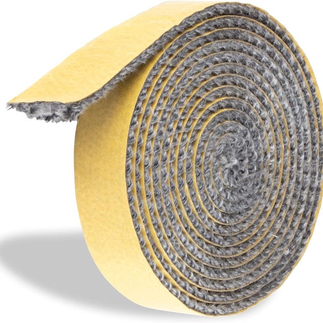 Bandes d'étanchéité pour cheminées 2 mm x 10 mm x 3 m, autocollantes, adaptées aux cheminées, poêles, conduits de poêle et portes de four.