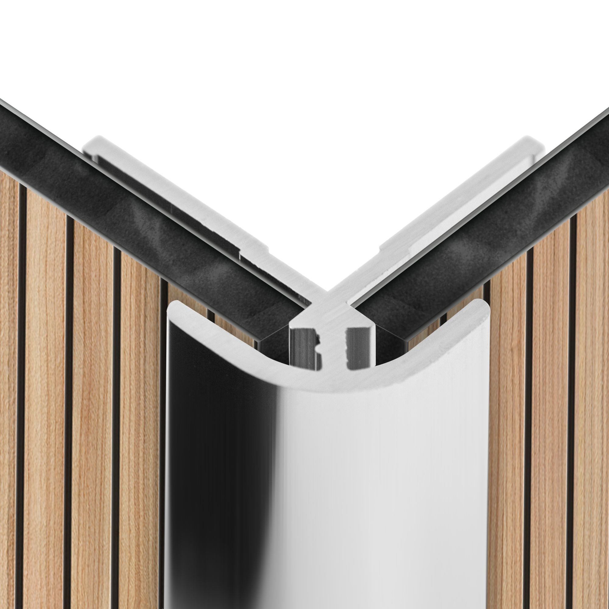 Schulte profilé d'angle extérieur, H.255 x l.2,3 cm, pour panneau mural de douche, DécoDesign, aluminium,&nbsp;aspect chromé - 3