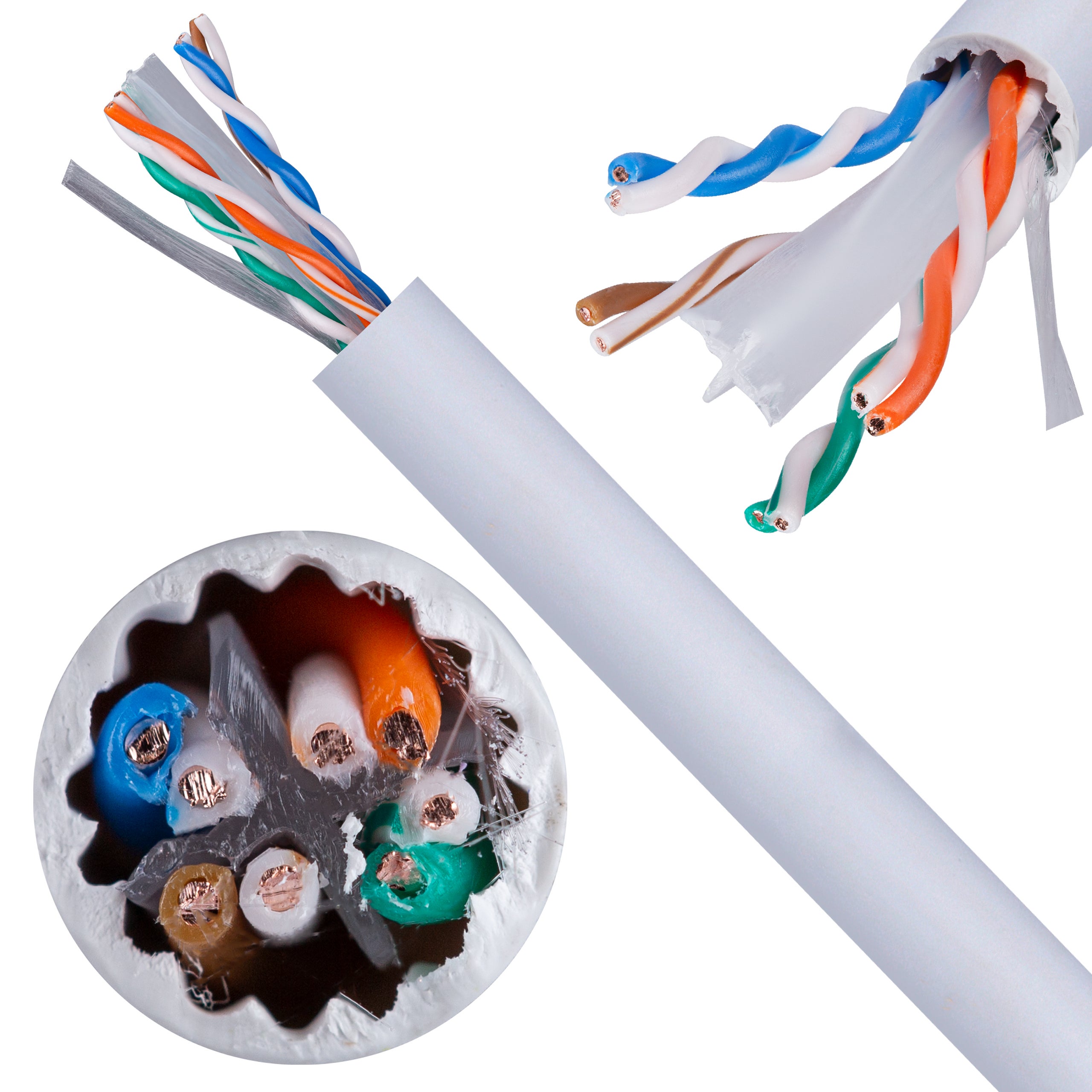 Kabel sieciowy U/UTP kat.6A skrętka 4x2x0,57mm wewnętrzny B2ca bezhalogenowy LSOH szary Alantec 500m