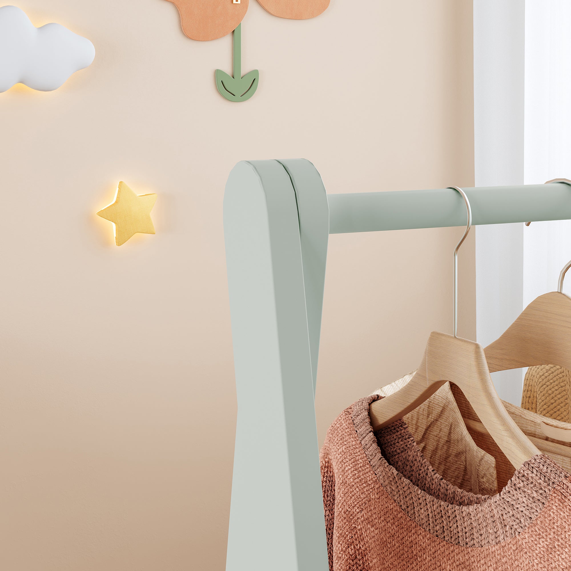 Portemanteau pour enfants Vestnes 99 x 66 x 38 cm vert menthe [en.casa] - 6