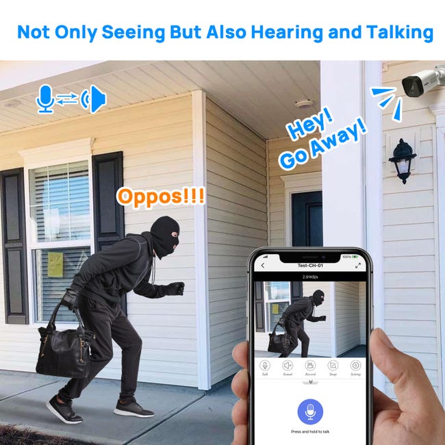 Kit Videosorveglianza Esterno Hiseeu - 4 Telecamere 5MP, DVR 8CH 1TB, Visione Notturna 30m - Foto 12