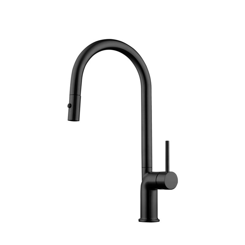 Bateria kuchenna z wyciąganą wylewką 2-funkcyjną maier look czarny mat