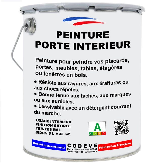 Peinture Porte Interieur 4x5 L Codeve Bois RAL 1013 Blanc Perle peinture-porte-interieur-4x5-l-codeve-bois-ral-1013-blanc-perle