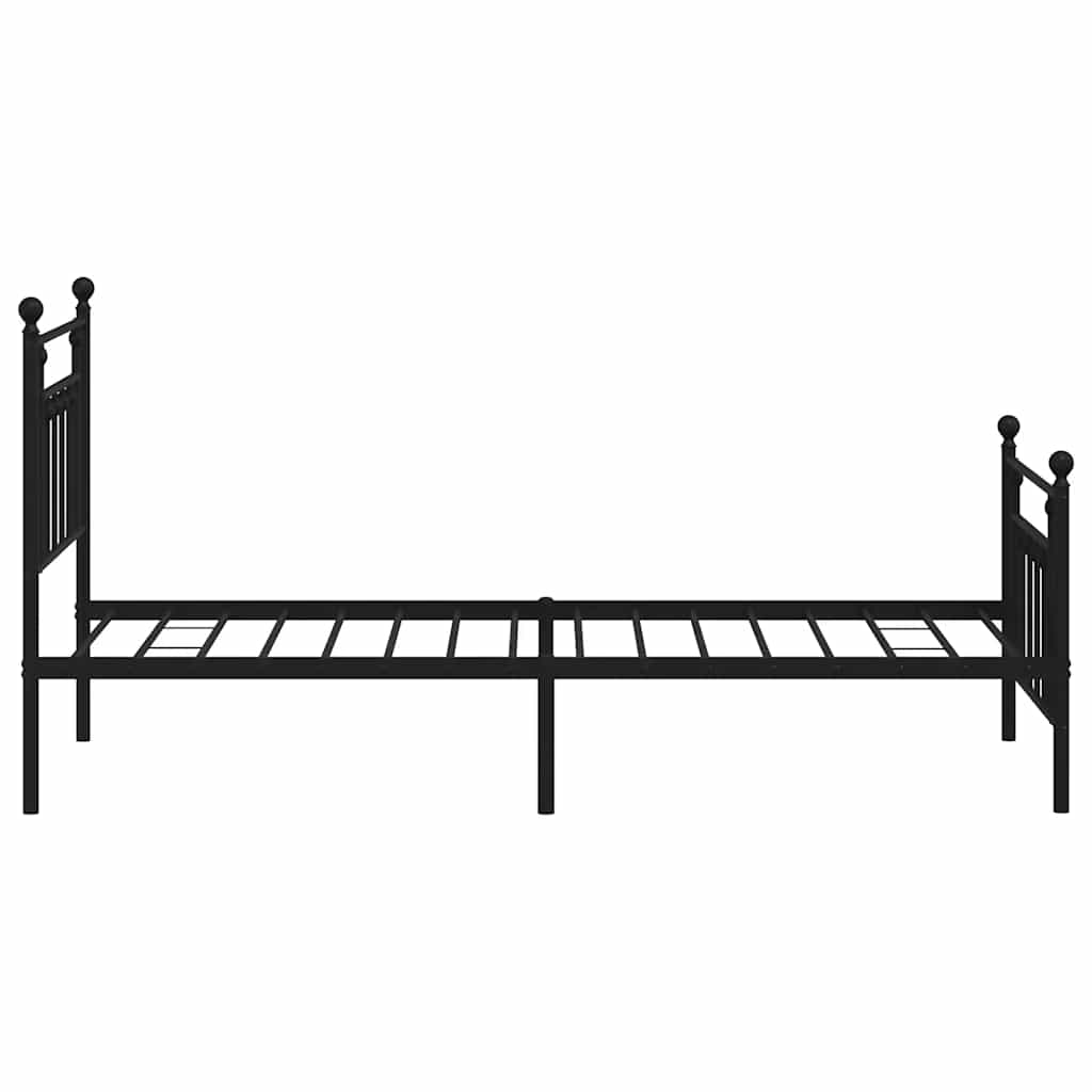 Metalowa rama łóżka z wezgłowiem i zanóżkiem, czarna, 90x190 cm vidaXL - 6