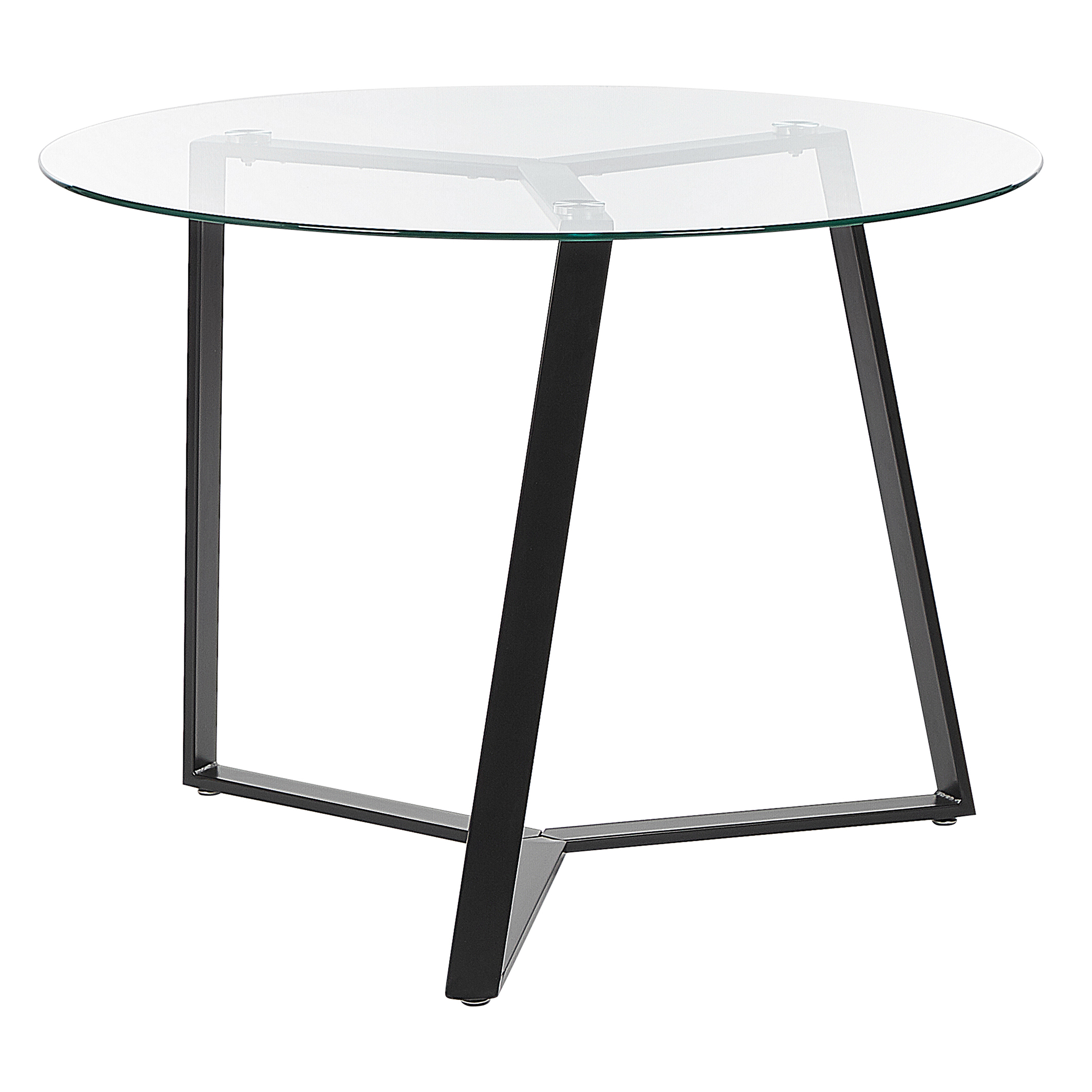 Beliani mesa de comedor kebri negro 100 cm 100 cm vidrio templado
