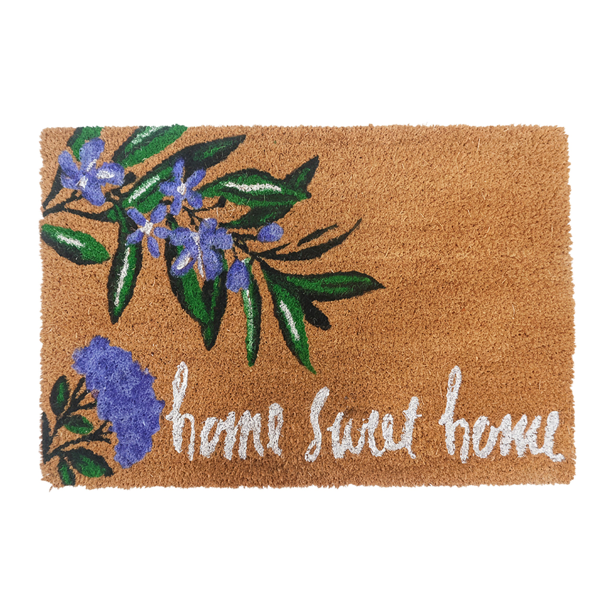 Paillasson coco rectangulaire inscription Home Sweet Home 60x40cm
