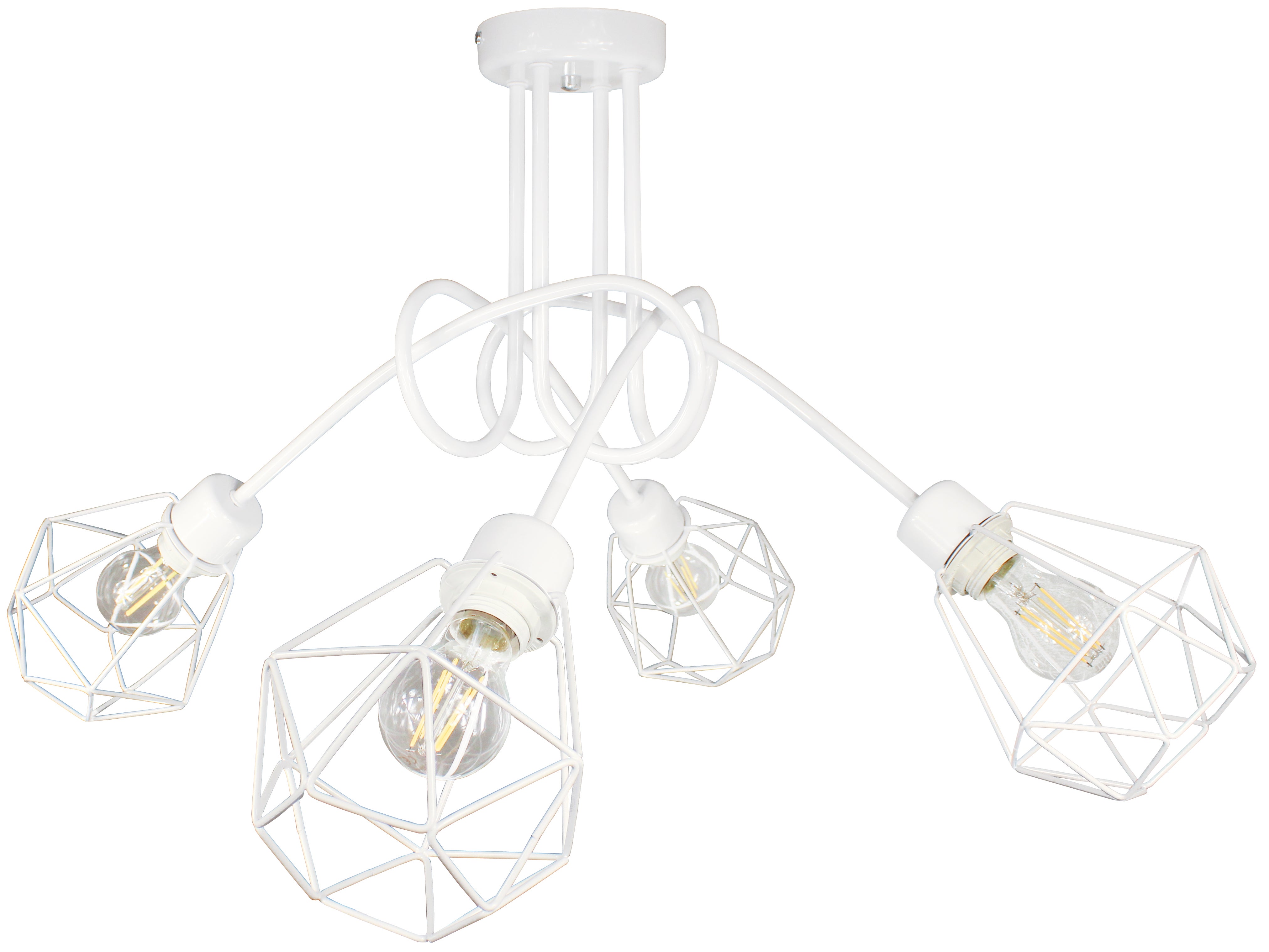 Lampa DECORI Edison Max 4 Diamond Biały, 1 szt
