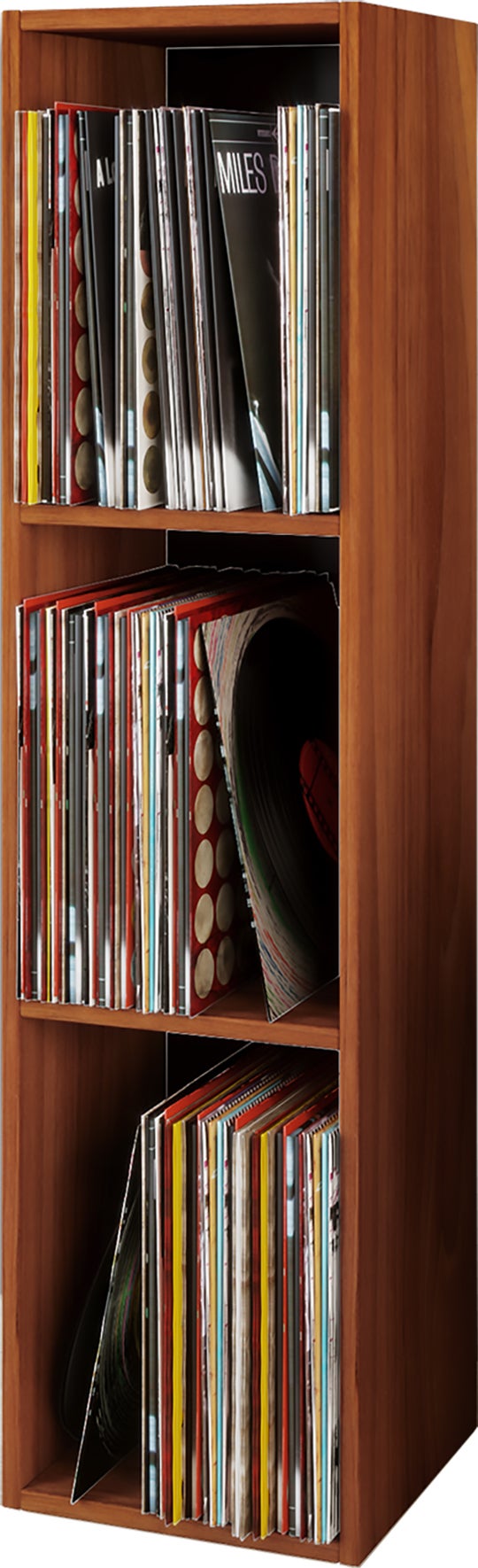 VCM Płyta CD / DVD Media Shelf Platto Orzech jądrowy H. 107 x B. 34 x T. 30 cm