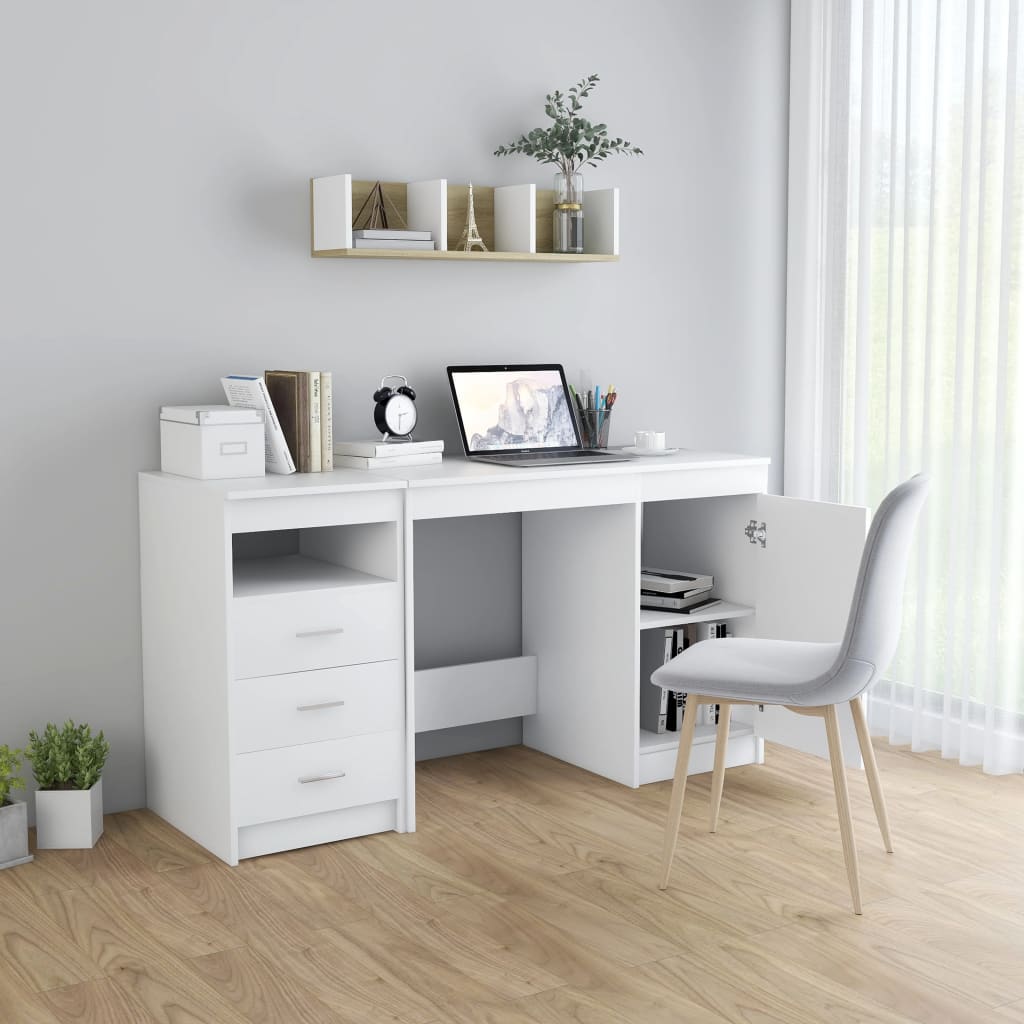 Bureau Blanc 140x50x76 cm Aggloméré vidaXL - 2
